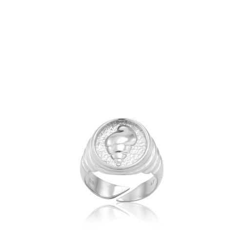 Δαχτυλίδι ασήμι 925, κύκλος με κοχύλι.