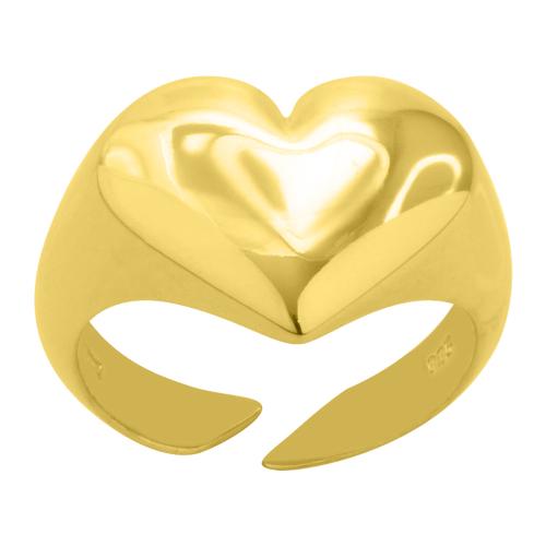 Δαχτυλίδι κίτρινο επιχρυσωμένο ασήμι 925, καρδιά.