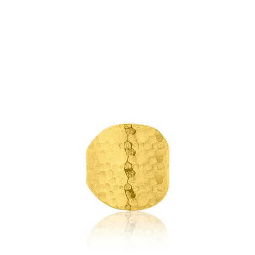 Δαχτυλίδι ασήμι 925, κίτρινο επιχρύσωμα 24Κ, σφυρήλατο.