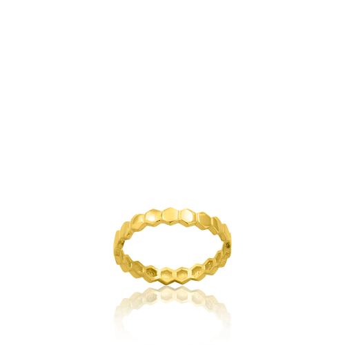 Δαχτυλίδι ασήμι 925, κίτρινο επιχρύσωμα 24Κ, βέρα.