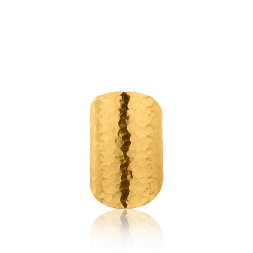 24Κ Yellow gold plated sterling silver hammered ring.