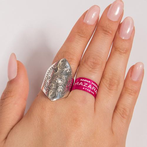 Δαχτυλίδι ασήμι 925, ημικύκλια.